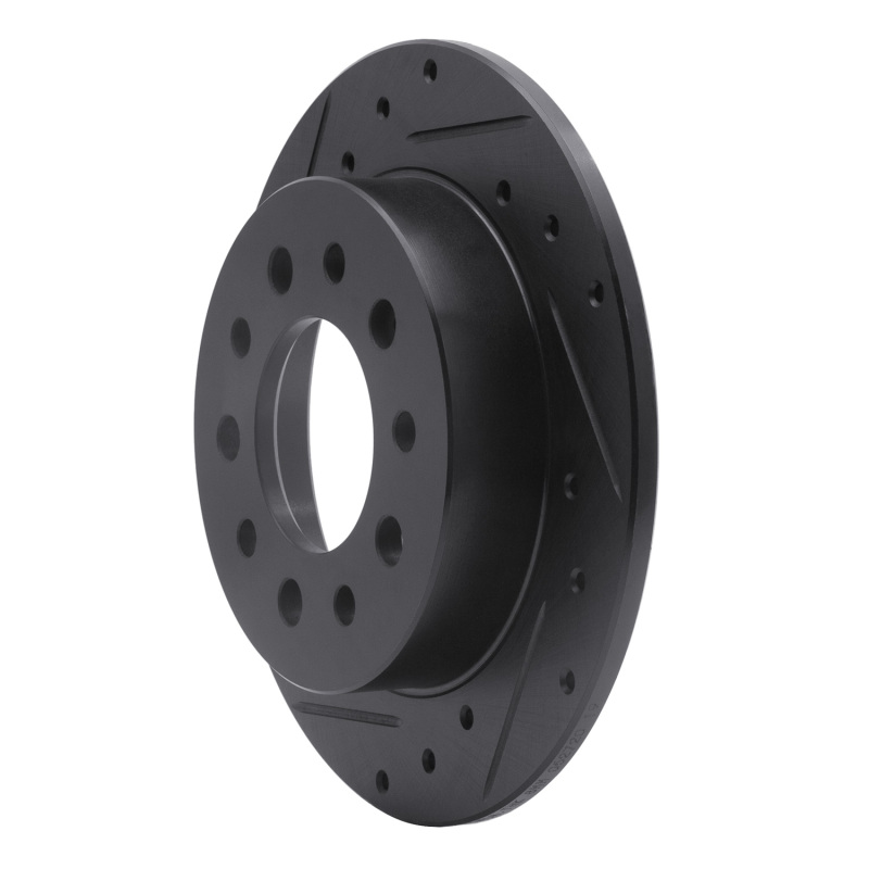 Hyundai Tiburon Brake Rotor (1) - Rear Left - R1 Concepts - Drilled & Slotted - Black - `03-`08